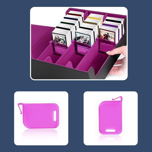 5pieces Trading Card Box Baffle Clip Card Storage Partition Board Card Box Divider Clapboard - color: Purple