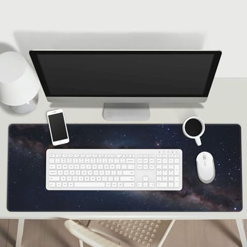 Galaxy Large Gaming Mouse Pad 31.5x11.8 XL Extended Desktop Mat with Stitched Edges, Non-Slip Rubber Base & Smooth Cloth Surface for Office, Work & Gaming - color: 21