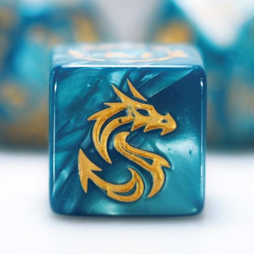 generic dice Set for Dungeon and Dragons D&D MTG 7-Die RPG Polyhedral Dice ,D20 D12 D10 D8 D6 D4 D%(Byan) - color: Byan