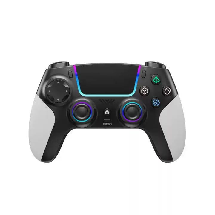 AFMVV Wireless Controller for PS5 with RGB LED,TURBO, Dual Vibration, 6 Axis Gyro Sensor, Touchpad, Ergonomic for Playstation 5 Controller, Compatible with PlayStation 5/PC/Mac/ios/Android/Steam - color: Black-3