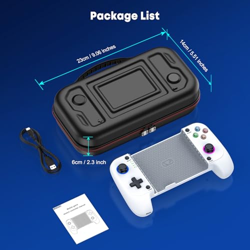 LIFUFUTEE Mobile Gaming Controller for iPhone/Android (White & Case) - color: White & Case