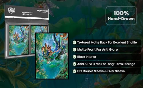 (Merfolk) 100% Hand-Drawn 100ct Textured Matte TCG/MTG Card Art Sleeves by Realm Guard