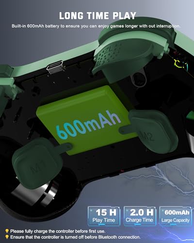 Joso Mobile Gaming Controller for iPad/iPhone/Tablet, Cloud Controller Remote Joystick for iOS/Android, Wireless Switch Controller with Macro Buttons/Hall-Rocker/Hall-Trigger - Green - color: Green