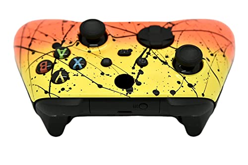 Hand Airbrushed Fade Custom Controller Compatible with Xbox Series X/S & Xbox One (Series X/S Orange & Yellow) - color: Series X/S Orange & Yellow