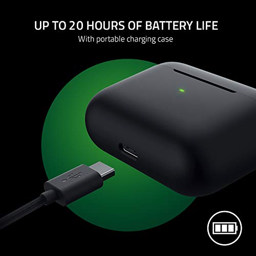 Razer Hammerhead True Wireless Pro Bluetooth Gaming Earbuds: THX Certified - Advanced Hybrid Active Noise Cancellation - 60ms Low-Latency - Touch Enabled - <20 Hr Battery Life - Classic Black - style: Classic