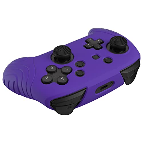 PlayVital Samurai Edition Ergonomic Silicone Skin Protective Case for Nintendo Switch Pro Controller, Soft Anti-slip Controller Grip Protector for Nintendo Switch Pro with Thumb Grip Caps - Purple - color: Purple