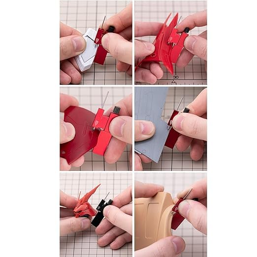 Equidistant Parallel Scriber Isometric Parallel Scribe Carving Ruler Model Cutting Scribed Line T-Shaped Ruler for Figure Kit Miniature Scale Model Hobby Craft Tool Accessories - color: Red