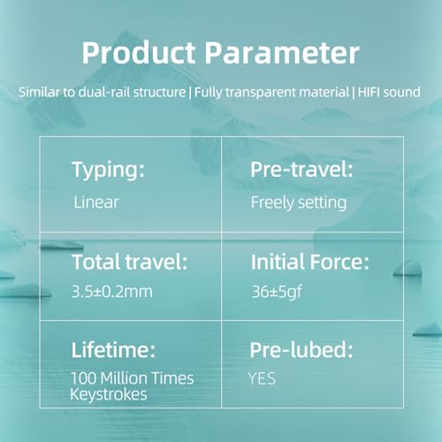 GATERON Magnetic Jade Max Linear Keyboard Switches(70PCS) | Factory Pre-lubed,Fully Transparent,Gold-plated Spring,Freely Setting Pre-Travel,compatible for Magnetic Gaming Keyboard