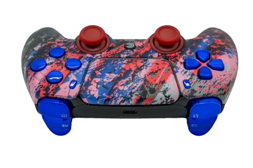 Custom Controllerzz Custom Wireless Controller Compatible with PS5 - Multiple Designs Available (Glacier Burn & Blue Chrome) - color: Glacier Burn & Blue Chrome