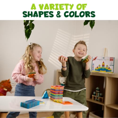 Magnet Tiles for Kids 136 PCS with 2 Cars Bases, STEM Magnetic Tiles for Toddlers, Educational Learning Toys for Ages 3-12, Magnetic Building Tiles for Preschool, Creative Play Set for Kids - style: 136 Pieces