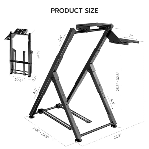 ARES WING Foldable Sim Racing Wheel Stand, Compact Racing Simulator Cockpit | Sim Racing Cockpit Compatible with Logitech G29 G920 G923, Fanatec, Thrustmaster, Moza, Simagic, Racing Games Equipment - size: Stand