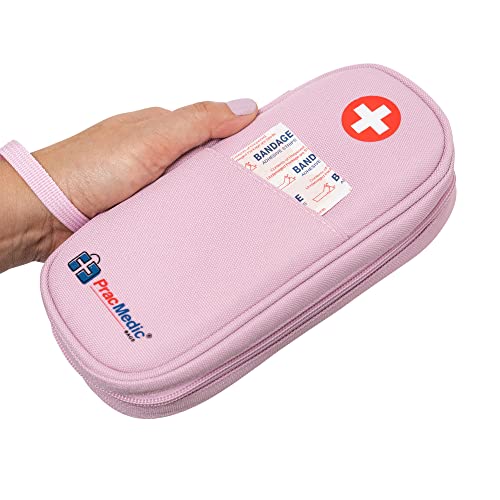 PracMedic Bags Epi Pens Carrying Case- Insulated Epipen Carry Case (Pink) | Holds 2 Epi Pens, Auvi-Q or Neffy, Inhaler & Antihistamine. Medical Case for Allergy, Asthma & Diabetes Medicines - color: Quartz Pink