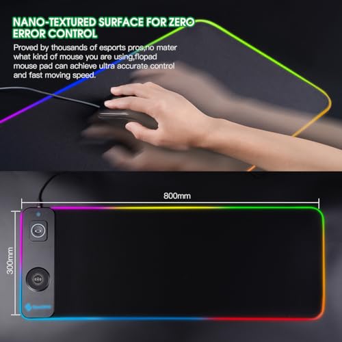 M15WR Wireless Charging RGB Gaming Desk Mat/Mouse pad, 3 in 1 Wireless Charging, 15 RGB Light Modes (Sound Pickup Mode, Power Failure Memory Function), 31.49" x 11.81" Non-Slip Rubber Base