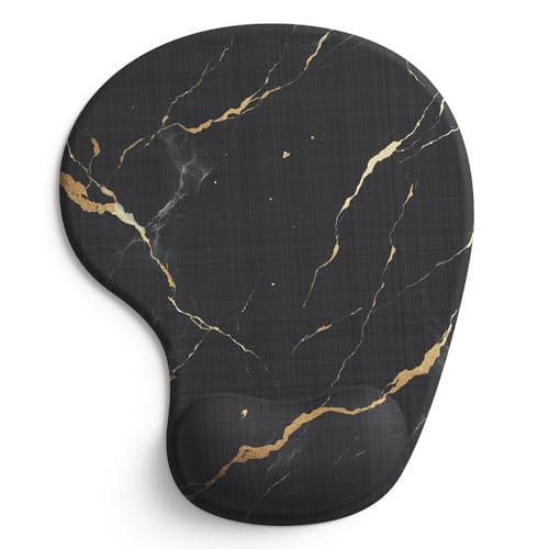 Office Mousepad with Gel Wrist Support - Ergonomic Gaming Desktop Mouse Pad Wrist Rest - Design Gamepad Mat Rubber Base for Laptop Computer -Silicone Non-Slip Special-Textured Surface (15MarbleB) - color: 15MarbleB