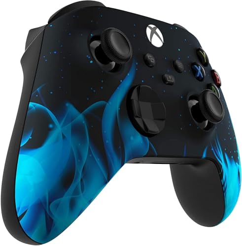 Custom Controllerzz Wireless Controller for Microsoft Xbox Series X/S & Xbox One - Custom Soft Touch Feel - Custom Xbox Series X/S Controller (X/S Blue Flame) - color: X/S Blue Flame