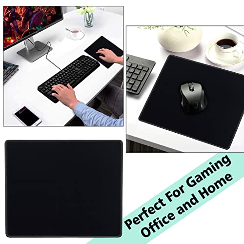 SaiTech IT 10-Pack Mouse Pads Bulk, Stitched Edges, Non-Slip Base | 2mm Cloth Surface, Waterproof, Anti-Slip Rubber Base, 8.66 x 7.1 in, Wired & Wireless Mouse Compatible - color: Black-10 Pack