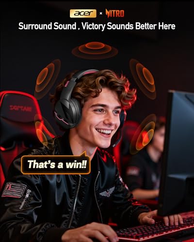 Acer Wireless Gaming Headset, PS5 Headset with 2.4GHz for Ps5, Ps4, PC, Switch, Bluetooth 5.3 + 100Hrs Gaming Headphones with Noise Canceling Mic for Laptop, Mobile, Mac, 50mm Drivers (Blackpink) - color: BlackPink
