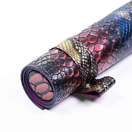 Cusdie 2 in 1 Dice Rolling Mat & Zippered Dice Holder DIce Tray- Compatible with DND Polyhedral Dice (Colorful Dragon Scale) - color: Colorful Dragon Scale