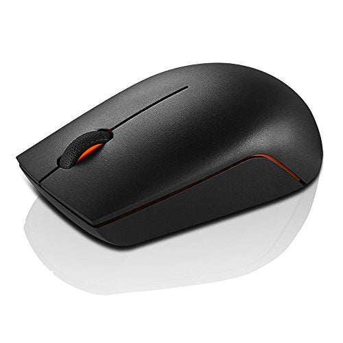 Lenovo 300 Wireless Mouse, Black, Computer Mouse for PC and Laptop with Windows, Ambidextrous Design, 2.4 GHz Nano USB Receiver, 12 Month Battery Life - color: Black