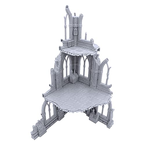 EnderToys Gothic Sci-Fi Ruins Corners - DND Terrain & Scenery for 28mm Tabletop Miniatures