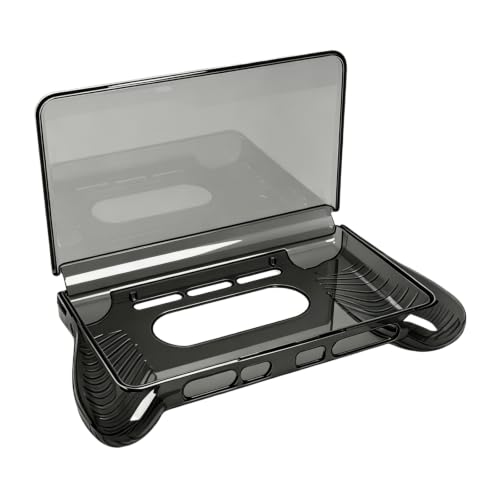 Protective Case Compatible with Ayn Thor, Clear Soft Shell Cover, Anti-Slip Shockproof Accessory for Flip Handheld Gaming Console (Transparent Black) - color: Transparent Black