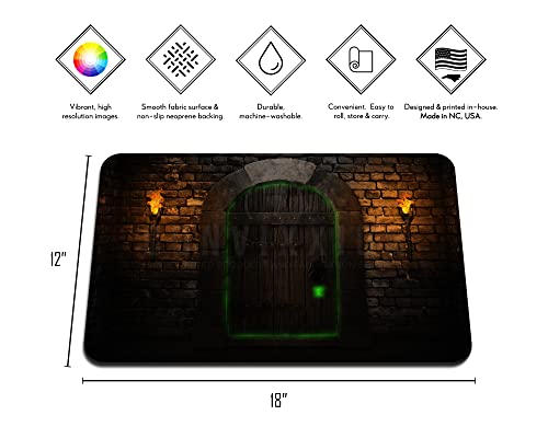 Dungeon Master Neoprene Playmat Custom Made Board Game Mat for Magic TCG CCG LCG (18" x 12") - size: 18" x 12"