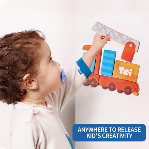 TOI Kid Magnet Toys Magnetic Jigsaw Puzzle for Kids Ages 3-5, Vehicle | Portable Travel Puzzle, Toddler Magnetibook with Game Board, Preschool Educational Game, Home School Tabletop Activity Gift - style: Vehicle