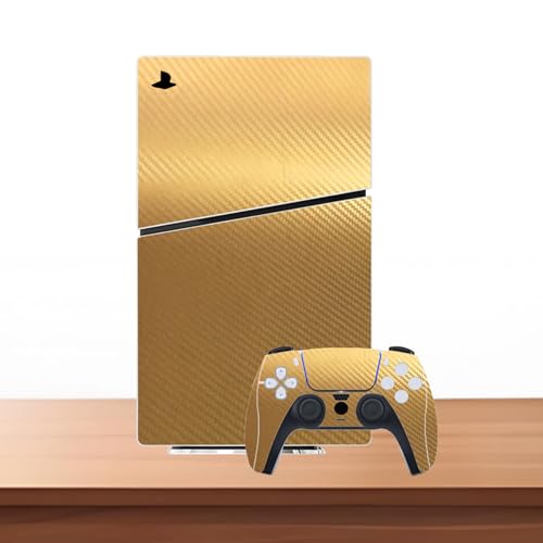 Skin Sticker Compatible with PS5 Slim Digital Console Controller (Gold) | Protective Decal Cover, Game Device Vinyl - color: Gold