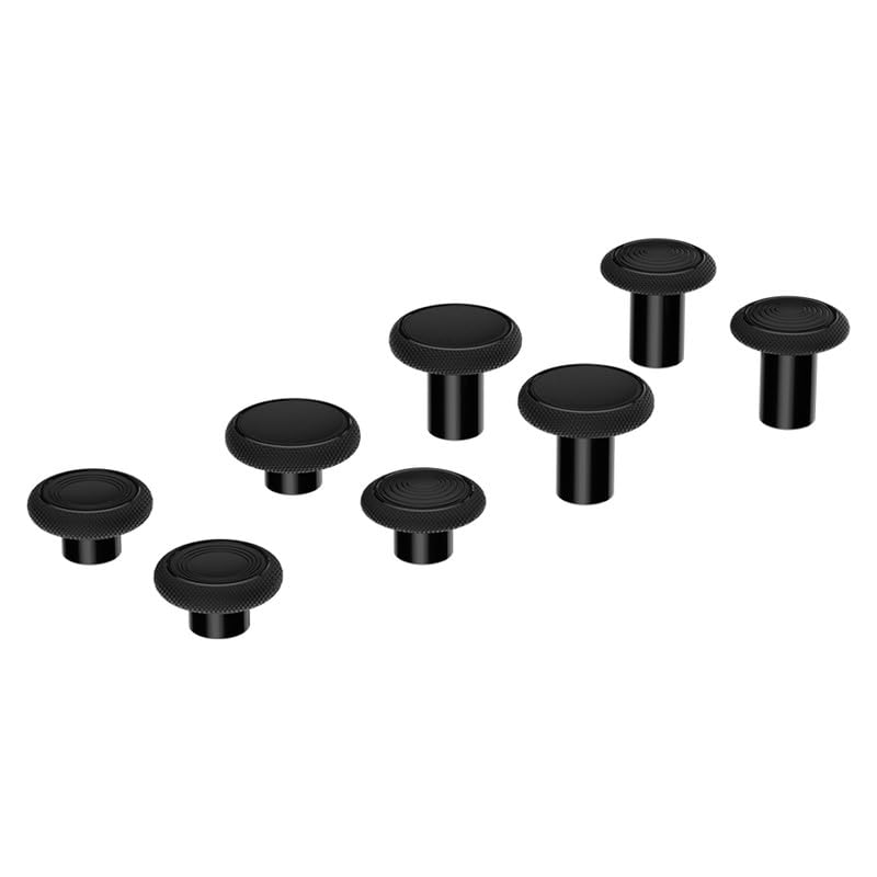 HEXGAMING 8-Pack Replacement Thumbsticks Caps, Black | 2 Height, Domed & Concave Grips, for Phantom & Ultimate Pro Controllers, Base Part NOT Included - color: Black