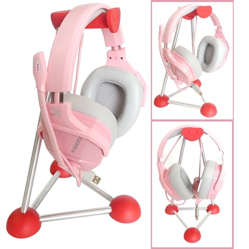 Headphone Stand, Desktop Headset Holder, Desk Earphone Stand, Gaming Headsets, for SteelSeries/Logitech/HyperX/Sony/Beats/Sennheiser/Anker/Xbox, and All Headphones. (red) - color: red