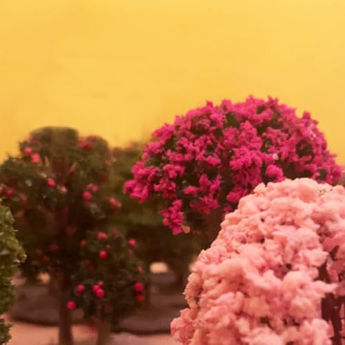 29pcs Mixed Model Trees, 1.5-4.8 inch(4-12 cm), OrgMemory Fruit Trees, Ho Scale Trees, Model Train Scenery, Architecture Trees, Flower Trees with No Bases - style: 29pcs flower trees