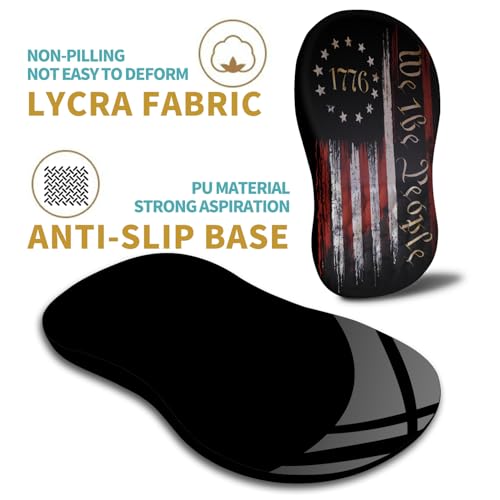 Hokafenle Ergonomic Mouse Pad Wrist Support with Massage Design, Wrist Rest Pain Relief Mousepad with Memory Foam&Non-Slip PU Base, Mouse Pads for Wireless Mouse & Desk (12x8 inch,Flag) - color: HK029-Flag