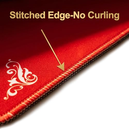 Crease-Free Mahjong Mat with Rules for Table 32.4''x32.4'', Rolled Shipping, Mah Jongg Mat with Carrying Bag for American Mahjong, Poker, Board Games, Card Games & Dominoes (Bright Red) - color: Bright Red