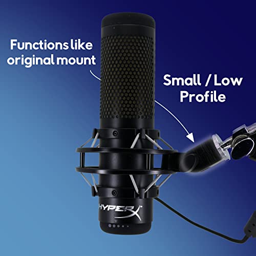 Microphone Mount for HyperX QuadCast - 3D Printed Mic Arm Adapter, Boom Arm Replacement Part, Durable and Strong (Black) - color: Black