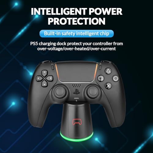 Charger Dock Station,Full Charged Within 2.5 Hrs,Dual Fast Charging Dock,RGB Backlit for PS5