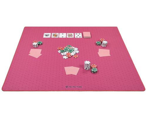 Board Game Mat 35"x35" Designed for 36 in Tables, Mahjong Mat with Carrying Bag, Neoprene Playmat, Table Cover for Board Games, Tile, Poker, RPG and Dominoes (Pink) - color: Pink