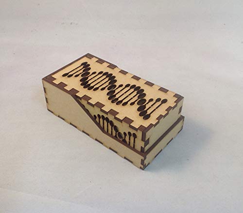T Rex Fossil Mini Dice Tower v1 Yellow Acrylic Window Laser Cut MDF Unique Gift