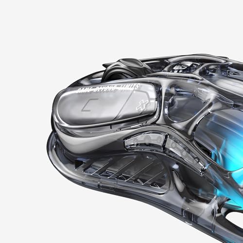 GravaStar Mercury M2 Wireless Gaming Mouse with 26,000 DPI, PAW3395DM Sensor -79g Lightweight Hollowed-Out Design -5 Programmable Buttons -5 Dynamic Lightsync RGB - Transparent Black - color: Transparent Black