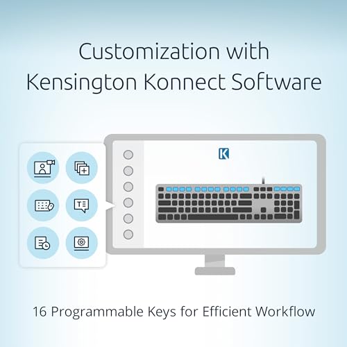 Kensington KB515 USB-C Wired Keyboard, QWERTY Full-Size Layout, Quiet Scissor-Switch Keys, Programmable, Copilot Hotkey, USB-A Adapter Included, Compatible with Windows, Black (K75410NA) - size: Full size, style: Wired