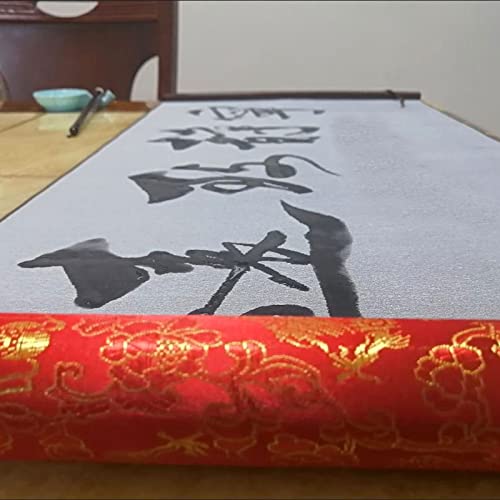 Flylin Calligraphy Cloth, Reusable Chinese Calligraphy Practicing Tool Magic Water Painting Paper Ten Thousand Times Writing Cloth Scroll for Home School (Red) - color: Red