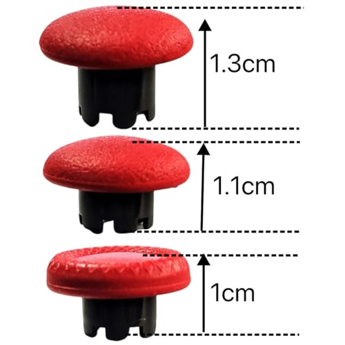 12 in 1 Interchangeable Thumbsticks & Metal Back Paddles Replacement Parts for PS5 DualSense Edge Controller, 6 Silicone Analog Joystick Caps, 4 Paddles Trigger Buttons,2 Base Rings (Red) - color: Red