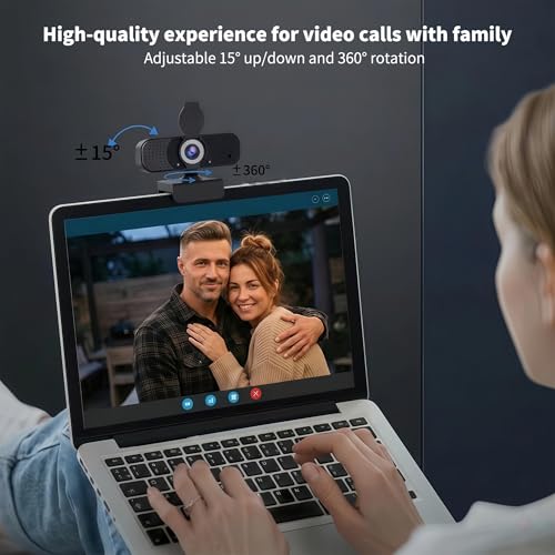 4K Webcam with Autofocus & Tripod, Camera for PC Laptop with Dual Microphone, USB Computer Camera with Low Light Correction, Auto White Balance, Video Camera for Streaming, Meetings, Office, Zoom - style: 4K-PDAF