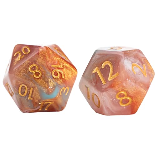 Gate Keeper Games and Dice: Aether Dice: Heavenly - 7pc RPG Set, Gold, Rouge, White & Blue w/ Holographic Glitter, Resin Dice for Role Playing Games - style: Heavenly