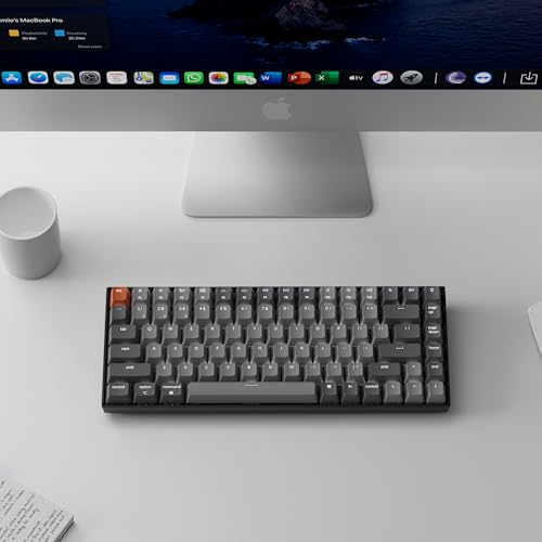 Keychron K2 75% Layout Bluetooth Wireless Mechanical Gaming Keyboard Silent K Pro Red Switch/White LED Backlit/USB C/Anti Ghosting/N-Key Rollover, 84 Keys, for Mac Windows - color: Keychron Silent K Pro Red Switch