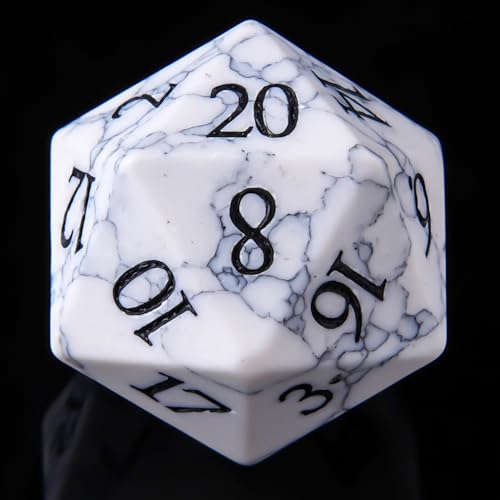 White Turquoise Crystal DND Dice Set 7 PCS Gemstone Suitable for Dungeons and Dragons for D & D RPG Games (White Turquoise - color: White Turquoise