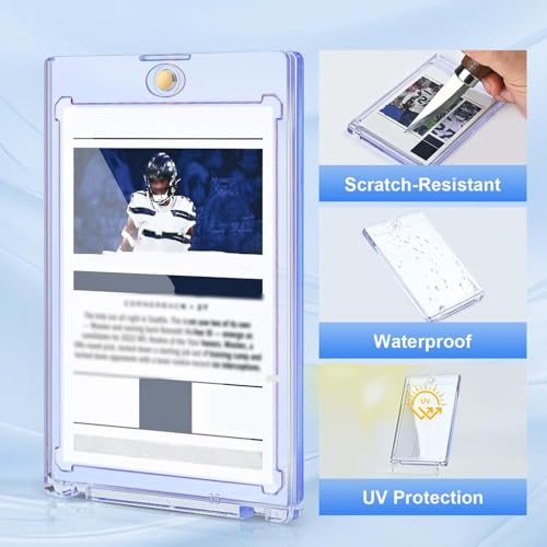 120ct Magnetic Card Holder, 35pt One Touch Card Holder for Trading Cards, Protectors Hard Plastic, U-V Protection Magnetic Display Case for Baseball, Game, Sports Cards - size: 120