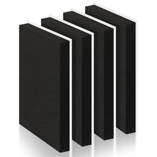 4 Pcs 1" Thick Foam Padding Sheet with Adhesive Backing Block | 12 Inch x 18 Inch, Closed Cell, Self Stick Neoprene Insulation Foam Sheet, Black, for Furniture Cars Speakers - color: Black, size: 1 Inch Thick, 12 x 8 Inches