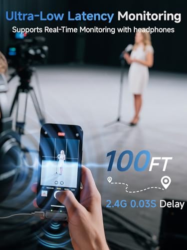 Wireless Lavalier Microphone for iPhone 15/16 & Android with USB-C Plug-Play, Mini Microphone with Noise Reduction, 360° Pickup, 36H Charging Case for Video Recording,Live Streaming, YouTube, TikTok - size: USB-C RX to 2 (With Charging case)