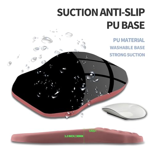 Ergonomic Raised Mouse Pad Wrist Support with Bilateral Slope Memory Foam Mousepad for Wrist Rest and Carpal Tunnel Pain Relief 11.8x7.9〃 Salmon Pink - color: Salmon Pink