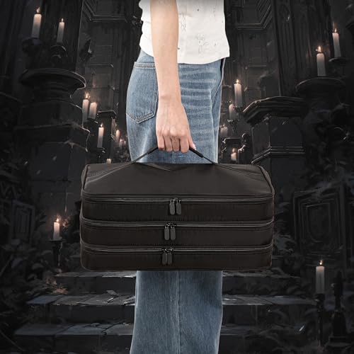 Miniature Carrying Case Miniature Storage Figure Bag 120 Slot Figurine Carrying Case Compatible with 40k, DND and More (Black, Bag Only)